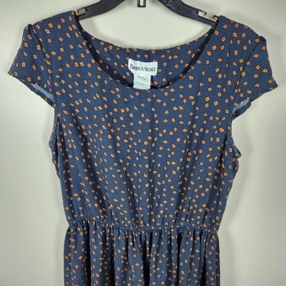 Danny and Nicole Dress Womens 16 Blue Skater A Line Career Work Cap Sleeve - Picture 2 of 10